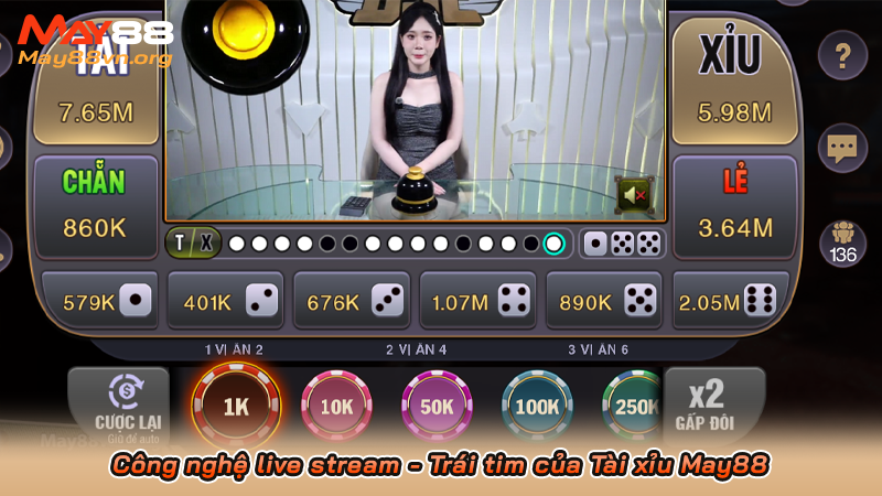 Công nghệ live stream - Trái tim của Tài xỉu May88