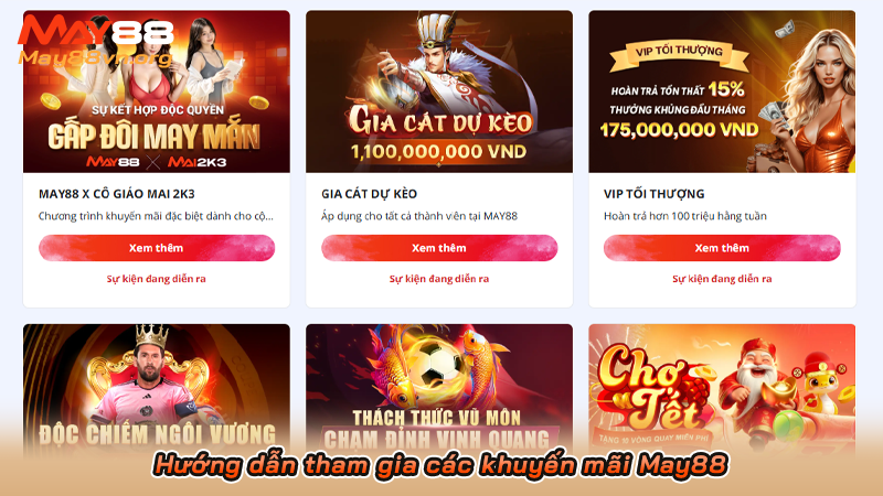 Tổng hợp khuyến mãi May88 mới nhất và chi tiết cho người chơi 14 Hướng dẫn tham gia các khuyến mãi May88