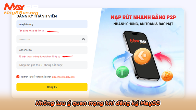 Cách đăng ký May88 2025 từ A-Z không cần xác minh thông tin 5 Những lưu ý quan trọng khi đăng ký May88