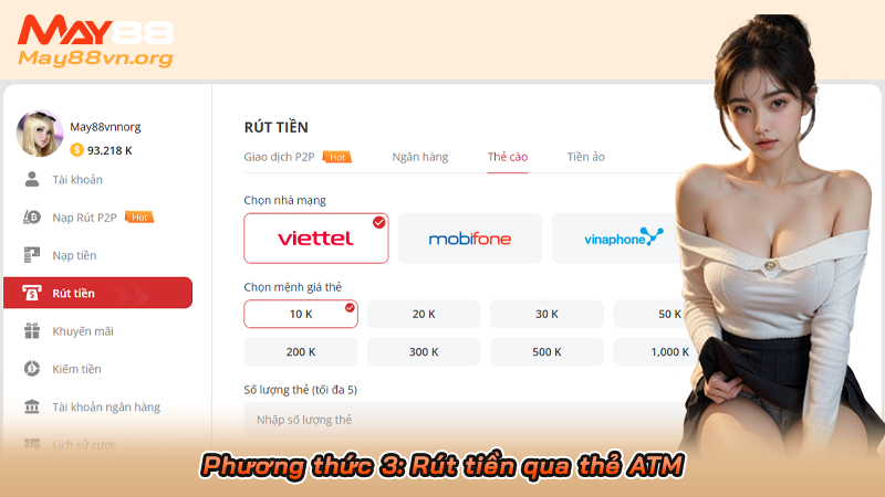Phương thức 3: Rút tiền qua thẻ ATM