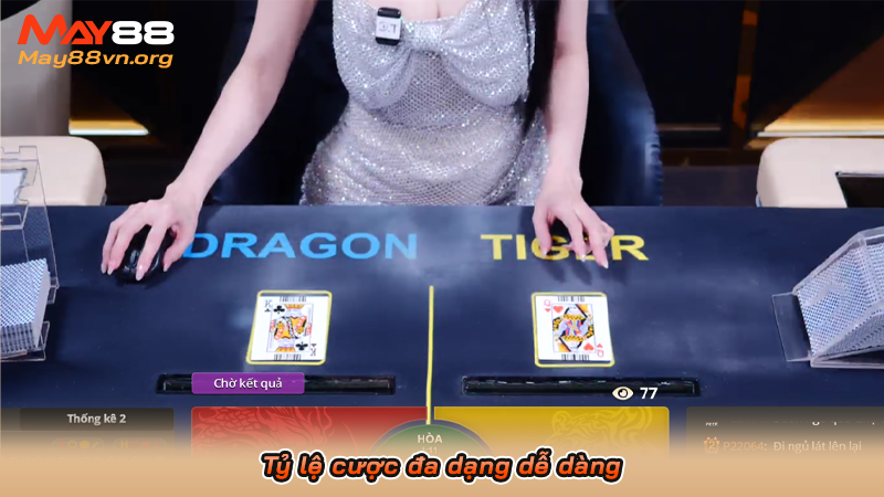 Tỷ lệ cược đa dạng dễ dàng bắt được nhịp cầu Rồng Hổ tại may88